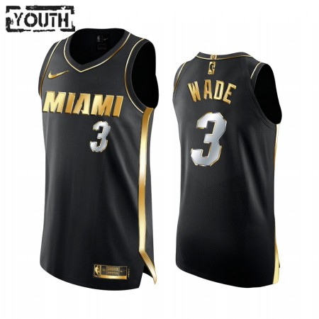 Maglia NBA Miami Heat Dwyane Wade 3 2020-21 Nero Golden Edition Swingman - Bambino
